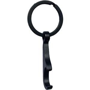 Titanium Bottle Opener, Small Keychain Beer Bottle Opener Can Opener with Stainless Steel Key Ring (Black)