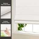 LazBlinds No Tools No Drill Cordless Roman Shades for Windows, Blackout Thermal Insulated UV Blocking Window Blinds, Lightweight Fabric Blinds for Indoor Windows, 26" W x 60" H, Blackout - White