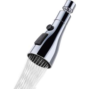 360-Degree Rotating Splash-Proof Extension, Bathroom Extension, Kitchen Rotating Extension Compatible with Standard 22mm/24mm Threaded Extenders Splash-Proof Spray Head with Three Spray Modes (Silver)