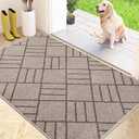 DOMUSTEX Non Slip Entryway Rug 32" x 48", Dirt Trapper Door Mat, Inside Washable Rug for Kitchen, Bathroom, Bedroom, Floor