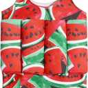 IWEMEK Boys Girls Floatation Swimsuit with Adjustable Buoyancy Baby One Piece Swimwear Float Suit Swim Vest Bathing Suit (6-12 Months, Watermelon)