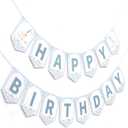 One Silly Goose Happy Birthday Banner- Goose 1st party Decorations, Blue Happy Birthday Banner, Lawn Party Decorations Photo Prop