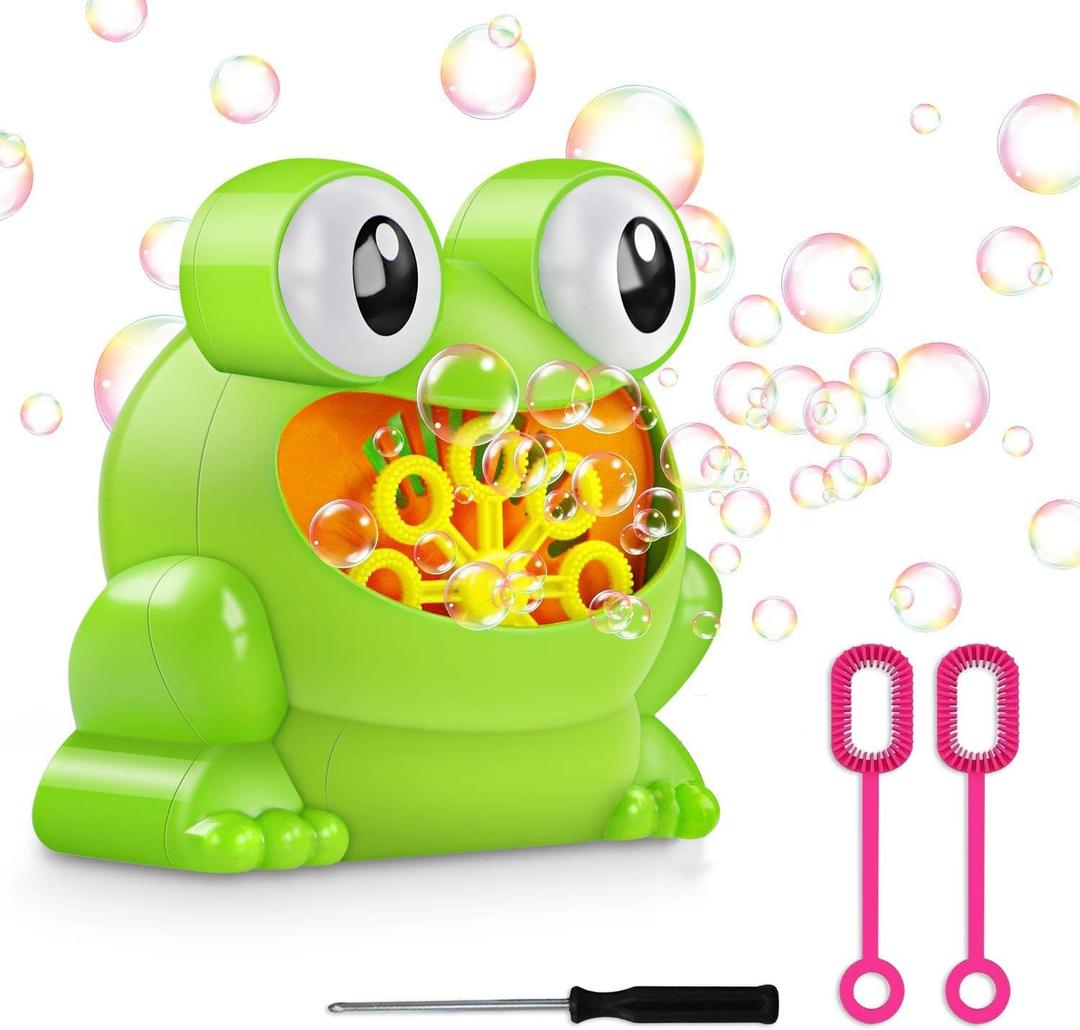 Automatic Bubble Machine Boys Girls Toys, Frog Bubble Blower Machine Make Over 500 Bubbles Per Minute for Christmas, Birthday Party, Wedding, Indoor and Outdoor Games