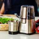 OVENTE Electric Coffee Grinder, 200W Powerful Coffee Bean & Spice Grinder with 2.1 Oz Removable Grinding Bowl, Stainless Steel Blade, Push Power Button, Transparent Lid & Anti-Skid Feet, Silver CG620S