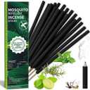 Extra Large Mosquito Repellent Sticks 24 Pack, Natural Outdoor Patio Mosquito Deterrent, Long-Lasting 2-Hour Burn Time, Safe for Family Pets Effective Bug Control