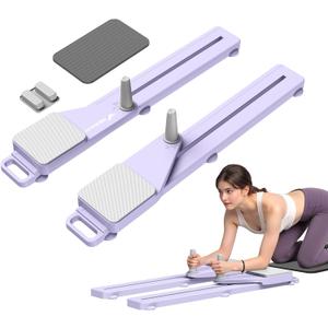 MERACH Pilates Board, Multifunctional Abdominal Plate, Detachable Ab Trainer Machine with Anti-Slip and Quiet Design, Portable Pilates Reformer for Core Workouts, Home Gym Equipment for Women (Purple)