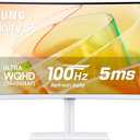 Samsung 34 ViewFinity (S65TC) Series Ultra-WQHD 1000R Curved Computer Monitor, HDR10, 100Hz, AMD FreeSync, Thunderbolt 4, Height Adjustable Stand, Built-in Speakers, Eye Care, LS34C650TANXGO, 2024