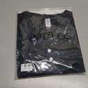 AMCLOS Womens Tops Plus Size V Neck T-Shirts Blouses Casual Flowy Pleated Tunic Long Sleeves(Black, 2XL)