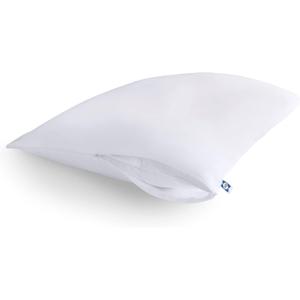 Sealy Performance 100% Cotton Breathable Moisture Wicking Fabric Machine Washable Zippered Pillow Protector, King Size, 2 Pack, White
