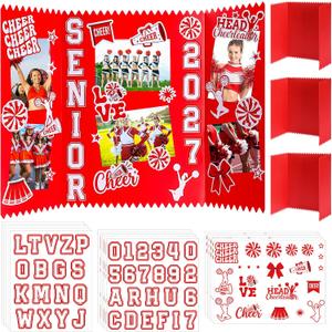 Amyhill 6 Sets 24" x 16" Senior 2027 Cheer Trifold Poster Board Table Decor, 24 X 16 Inches Unfolded, 12 X 16 Inches Folded