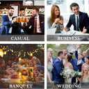 Enlision Mens Ties Solid Color Satin Necktie Ties for men Handkerchief Cufflinks Pocket Squares for Wedding (S1-light Grey Paisley)