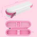 Toothbrush Travel Case for Oral-B Pro 1000, 2000, 3000, 3500 Sonicare 4100, Hard Shell Portable Carrying Electric Toothbrush Protection Case (WHITE-PINK)