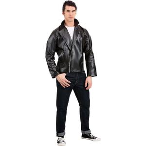 Grease T-Birds Men's Jacket Size Large Black Faux Leather Biker Style