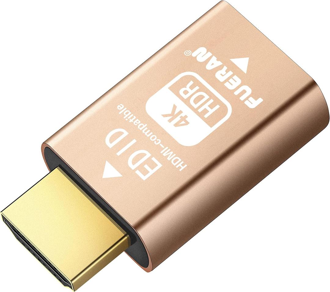 HDMI edid EmulatorThrough for Video Splitters, Switches, Extenders & AV Receivers  Dummy hdmi Emulator, Stable Signal Output(4K-HDR (3840X2160@60Hz))