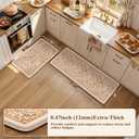 Collive Kitchen Rugs Sets of 2 Non Slip Washable, 20"x47"+20"x32"