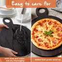 1 Pcs Acacia Wood Cutting Board with Handle 21'' Circle Charcuterie Chopping Board for Pizza Cheese Meat Decorative Black Wooden Serving Tray for Kitchen and Dining Room, 21.1"L x 17.7"W