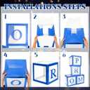 4 Pcs Prom Boxes with Letters 11.8 x 11.8 x 11.8 Inch Clear Balloon Boxes Transparent High School College Graduation Party Favors Supplies(Prom,Blue)
