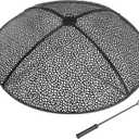 REDCAMP 36Inch Fire Pit Spark Screen, Collapsible Fire Pit Screen Round with Handle, Heavy Duty Iron Fire Pit Cover Mesh Round Replacement Firepit Screens Easy Opening for Outdoor Patio Backyard