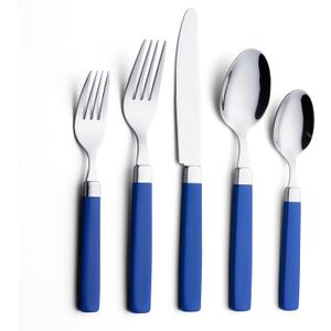 ANNOVA Silverware Set Stainless Steel Colorful Tableware Kitchen Flatware Set Utensils, Includes Dinner Knives, Forks, Spoons, Salad Forks & Dessert Spoons (Sapphire Blue, 20 Pieces)