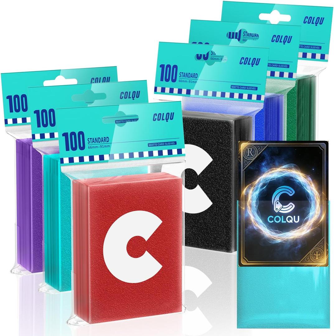 600ct Matte Card Sleeves, 6 Colors Card Sleeves fits MTG, TCG Cards Sleeve, Deck Sleeve Protectors for Baseball, Sports, Trading, Game, MTG Cards