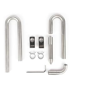 LANDEN 304 Stainless Steel Lily Pipes with Clamps for Rimless Glass Aquarium, Inflow and Outflow Set (Pipe Diameter 12mm) (ID/OD=10/12mm)