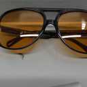 Breaksun Retro Aviator Sunglasses for Women Men Trendy Classic 70s Square Aviator Sun Glasses Vintage Shades (A3 Black/Orange)