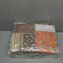 BEDIFANY Cotton Quilts King Size for Farmhouse- Fall Patchwork Bedspread Set - Highly-Woven Soft Reversible King Size Bed Spread for All Seasons (Floral Orange) 3 Pieces (King (98 * 106 in))