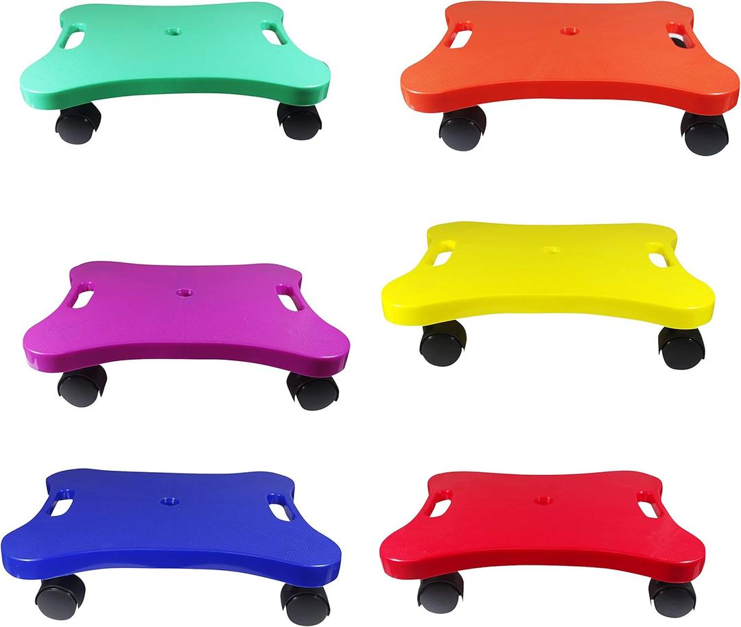Educational Manual Plastic Scooter Board with Safety Handles | 16" x 12" inches | Perfect for Kids, Teens, Adults | PE, Gym Class, Daycare, Preschool Development, Games