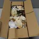 HUAESIN 2Pcs Gold Poinsettias Artificial Christmas Flowers Bouquet Mixed White Poinsettias and Hydrangea 17.7" Silk Christmas Floral Arrangements Winter Flowers for Outdoor Holiday Xmas Home Decor