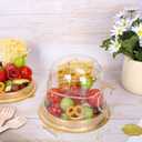 Whaline 50Pcs 4.3Inch Disposable Individual Charcuterie Cup Clear Plastic Cupcake Container Single Dessert Holders with Lids for Food Favor Display Charcuterie Grazing Table Catered Event Wedding
