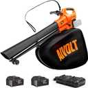 AIVOLT 40V Cordless Leaf Blower and Vacuum Mulcher Combo, Portable Leaf Vacuum Cordless with 40L Bag, Brushless Motor, 2 * 4.0Ah Batteries for Effortless Lawn Cleanup