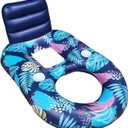 Extra Large Float for Lounging, 2-in-1 Pool Floats Adult Inflatable Chair Floats, Electronic String Lights and Upgraded Valve, for Beach Lakeside Party