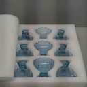 Potchen 12 Pieces Small Blue Ice Cream Bowls Glass 5 oz Sundae Glasses Dessert Cups Clear Blue Tulip Ice Cream Glasses for Trifle Salad Sundae Cake Pudding Dinner Wedding Holiday Party