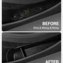 4 x BASENOR 2026 Tesla Model Y Juniper Door Side Storage Box, (Emergency Button Safety) Door Side Pocket Organizer Tray, Waterproof TPE Front & Rear Slot Pocket Liners for 2025 2026 Model Y Juniper