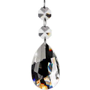 Fushing 20Pcs Chandelier Crystals, Clear Teardrop Crystal Chandelier Pendants Parts Beads, Hanging Crystals for Chandeliers (38mm, Clear)