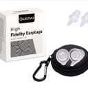 Concert Ear Plugs for Noise Reduction - Hearing Protection for Motorcycles, Musicians, Music Festivals, Work Ultra Comfortable 25dB Noise Cancelling Reusable High Fidelity Earplugs, Clear