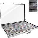34 in X 22 in Silver Card Show Display Case Large Aluminum, Trading Card Display Case Suitable for Sports Card/TCG/Jewelry Collection, 1-Year Coverage
