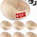OLEEK Inflatable Bean Bag Chair with Electric air Pump 6PCS - Inflatable Chairs for Adults - Folding Outdoor Bean Bag Chair - Inflatable Chair for Kids - Blow up Chair - Classroom Bean Bags