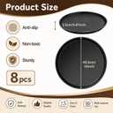 8 Pcs 16'' Restaurant Serving Trays with Non Slip Rubber Lined