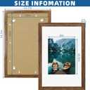 Hongkee 12x18 Frame Set of 2, Rustic Brown Wood Style, Display 12 x 18 Poster without Mat or 8.5x11 Picture with Mat, Wall Mounting Horizontal and Vertical