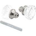 Tuff Stuff Tools Mortise Lock Crystal Glass Door Knob Replacement Set, Brass Finish Base