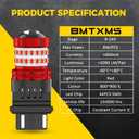 BMT xms 3157 LED Strobe Brake Lights Bulbs - 300% Brighter 3156 3047 3057 3457 4157 4057 Red Flashing Stop Tail Lights, 2Pcs