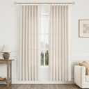 Aersas Natural Pinch Pleated 80 Inch Curtains Semi Sheer Linen Blend Light Filtering Window Curtains 80 Inches Long for Living Room Bedroom Boho Cream Oat Pinch Pleat Drapes with Hooks 2 Panels Set