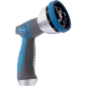INNAV8 Garden Hose Nozzle Heavy Duty - Features 10 Spray Patterns, THUMB CONTROL On Off Valve Hose Sprayer Nozzle for Easy Water Control - Outdoor Water Hose Nozzle Head Attachment