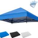 10×10FT Canopy Tent Replacement Top, Instant Pop Up Canopy Straight Leg Replacement Cover for Outdoor Garden Picnic, Camping(Blue, 10x10FT)