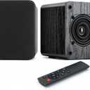 Saiyin Powered Bluetooth Bookshelf Speakers, 40W Record Player Speakers with 3'' Dual Cone Drivers for Full Range in Powerful Sound, Stereo Speakers for Turntable PC TV AUX/Optical/TV-ARC Input