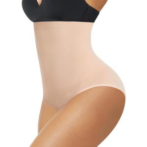 Tummy Control Shapewear Panties for Women High Waisted Body Shaper Slimming Shapewear Underwear Girdle Panty (Medium, Beige-seamless#2)