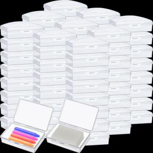 Reallnaive 50 Pcs Travel Soap Container Portable Plastic Soap Boxes Bulk with Lid Homeless Donations Bulk Gym Shower Tour Groups Hotel Outdoor Camping (White)