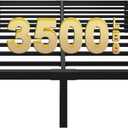 yookare 14 Inch Tall 3500lbs Heavy Duty Metal Bed Frame/with Storage/Mattress Foundation/Steel Slats Platform/Noise Free/No Box Spring Needed,Cal King