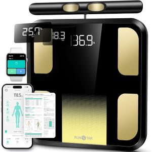 RunStar Smart Scale for Body Weight, Full-Body Bathroom Scale with 8 Electrodes for BMI, Muscle Mass, 3-Metric Display, High-Accuracy Body Composition Monitor with 28 Metrics & App Connectivity